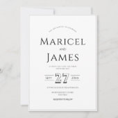 白黒ミニマモダンリスト結婚ズ 招待状 (正面)