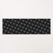 白黒ミニマリストあなたの名前とロゴ ヨガマット (裏面(横))