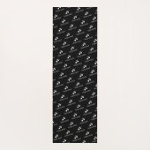 白黒ミニマリストあなたの名前とロゴ ヨガマット (裏面)