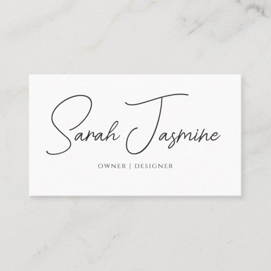 白黒ミニマリストのエレガントスキャン可能Qrcode 名刺 (正面)