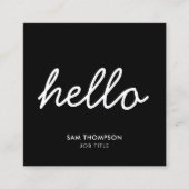 白黒ミニマリストのクリーンシンプルQRコード スクエア名刺 (正面)