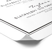 白黒ミニマリストのシグネチャードリンク結婚ズ ポスター (角)