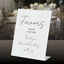 白黒ミニマリストのスクリプエレガントトの支持 台座サイン