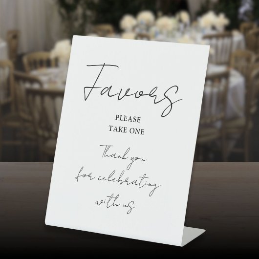 白黒ミニマリストのスクリプエレガントトの支持 台座サイン