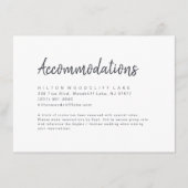 白黒ミニマリストのスクリプトの宿泊施設 エンクロージャーカード (正面)