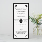 白黒ミニマリストのパーソナライズされた卒業 招待状 (スタンド正面)