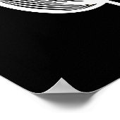 白黒ミニマリストのフラワーアート ポスター (角)