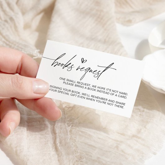 白黒ミニマリストのブックリクエスト エンクロージャーカード