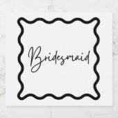 白黒ミニマリストのブライドメイド提案 スパークリングワインラベル (シングルラベル)