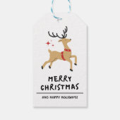 白黒ミニマリストのメリークリスマス ギフトタグ (裏面)