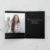 白黒ミニマリストのモダン卒業 カード (内部)