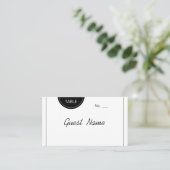 白黒ミニマリストのモダン座席表 プレイスカード (スタンド正面)