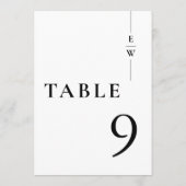 白黒ミニマリストのモノグラムテーブル番号 招待状 (裏面)