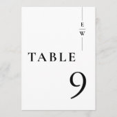 白黒ミニマリストのモノグラムテーブル番号 招待状 (正面)