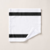 白黒ミニマリストのモノグラム バスタオルセット (ウォッシュタオル)