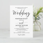 白黒ミニマリストの写真結婚の 招待状 (スタンド正面)