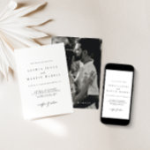 白黒ミニマリストの写真結婚式招待状 招待状