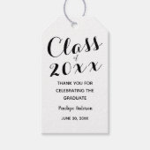 白黒ミニマリストの卒業 ギフトタグ (正面)