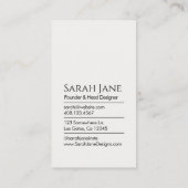 白黒ミニマリストの名刺 名刺 (裏面)