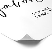 白黒ミニマリストの好意のサイン ポスター (角)