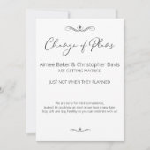 白黒ミニマリストの延結婚期 招待状 (正面)