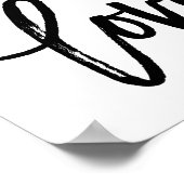 白黒ミニマリストの愛 |タイポグラフィ ポスター (角)