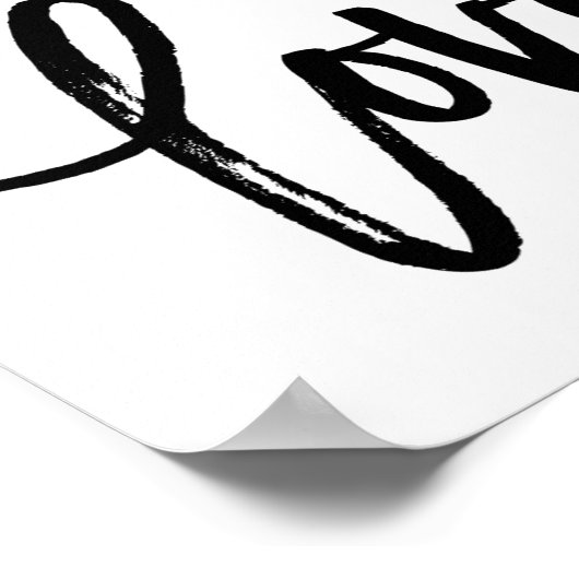 白黒ミニマリストの愛 |タイポグラフィ ポスター (角)