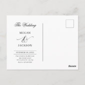 白黒ミニマリストの結婚写真 ポストカード (裏面)