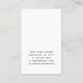 白黒ミニマリストアーチイヤリングディスプレイカード 名刺 (裏面)