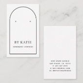 白黒ミニマリストアーチイヤリングディスプレイカード 名刺 (正面/裏面)