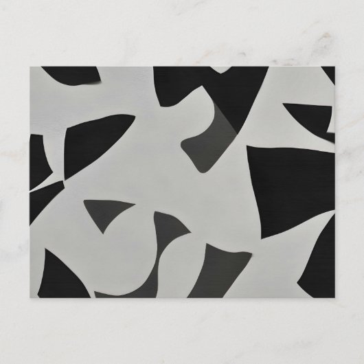 白黒ミニマリストアート ポストカード (正面)