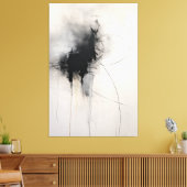 白黒ミニマリストアート |一時的なエコー キャンバスプリント (インサイチュ (リビング))