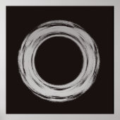 白黒ミニマリストアーモダントプリント ポスター (正面)