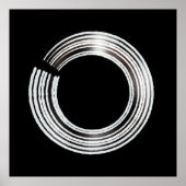 白黒ミニマリストアーモダントプリント ポスター (正面)