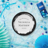 白黒ミニマリストエレガントな結婚式 ペーパープレート (パーティー)