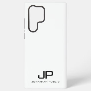 白黒ミニマリストエレガントモノグラモダンム SAMSUNG GALAXY S22 ULTRAケース