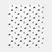 白黒ミニマリストカウボーロデオパターン フリースブランケット (正面)