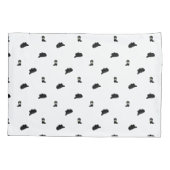 白黒ミニマリストカウボーロデオパターン 枕カバー (裏面)