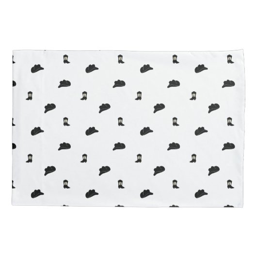 白黒ミニマリストカウボーロデオパターン 枕カバー (裏面)