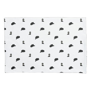 白黒ミニマリストカウボーロデオパターン 枕カバー