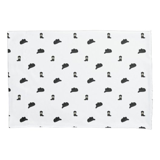 白黒ミニマリストカウボーロデオパターン 枕カバー (正面)