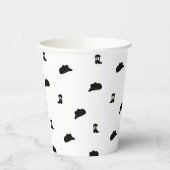 白黒ミニマリストカウボーロデオパターン 紙コップ (左)