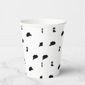 白黒ミニマリストカウボーロデオパターン 紙コップ (右)
