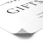 白黒ミニマリストカードとギフト ポスター (角)