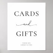 白黒ミニマリストカードとギフト ポスター (正面)