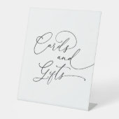 白黒ミニマリストカードとギフト 台座サイン (正面)