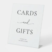 白黒ミニマリストカードとギフト 台座サイン (正面)