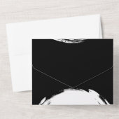 白黒ミニマリストクラウン結婚のお祝い オールインワン招待状 (裏面)