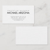 白黒ミニマリストシンプルプレインリネン 名刺 (正面/裏面)