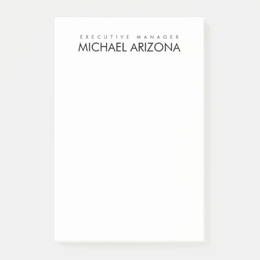 白黒ミニマリストシンプルプレーンモダン ポストイット (正面)